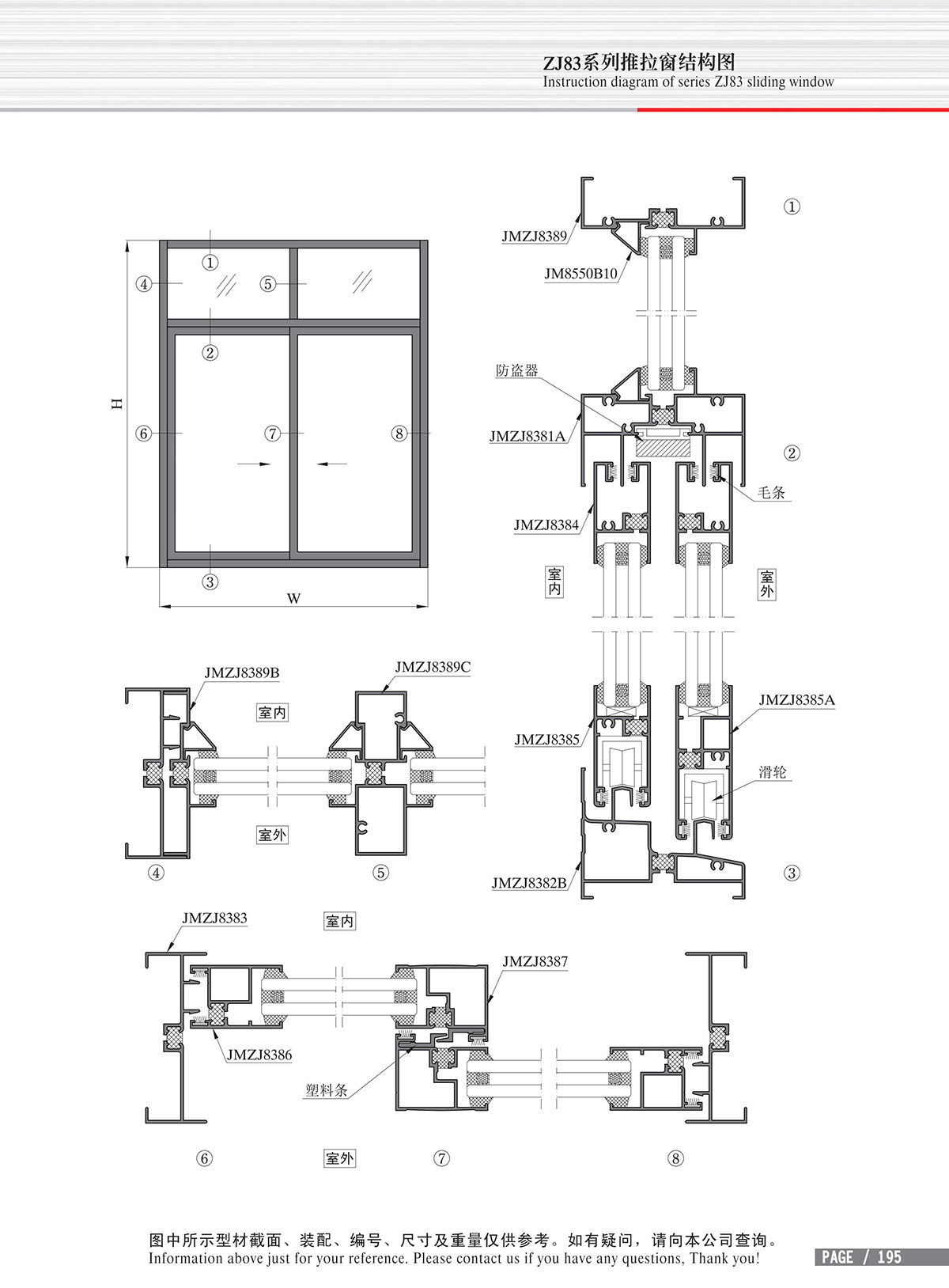 ZJ83系列推拉窗结构图-2